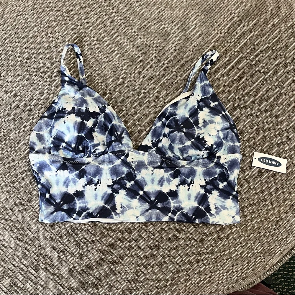 Old Navy | 3-Piece Blue Tie-Dye Matching Swimsuit Bikini and Bonus Bottoms - Picture 3 of 9
